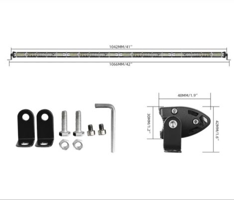 Fényhíd SLIM 107cm 104Led 312W 12/24V Kombinált Fény "E" jelzett