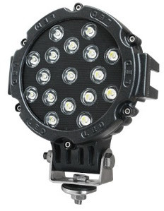 Távfényszóró FULL LED kerek fekete 17led d=170mm 12/24V "E" jelzett