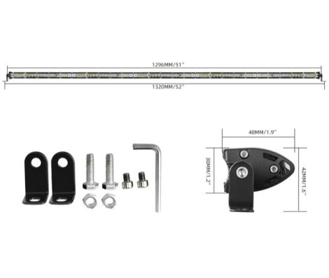 Fényhíd SLIM 130cm 130Led 390W 12/24V Kombinált Fény "E" jelzett