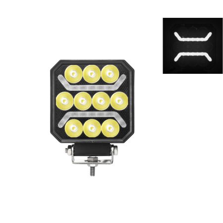 OSRAM LED Munkalámpa + Fehér helyzetjelző 12/24V "E" jelzett, Szúró Fény 101x101mm