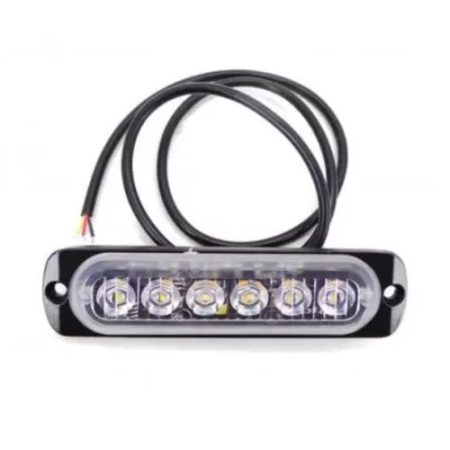 Beépíthető 6Led-es 19funkciós sárga villogó modul 12/24V 112x29x13mm