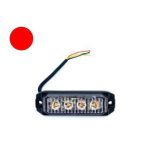   Beépíthető 4Led-es 19funkciós PIROS villogó modul 12/24V 97x29x13mm